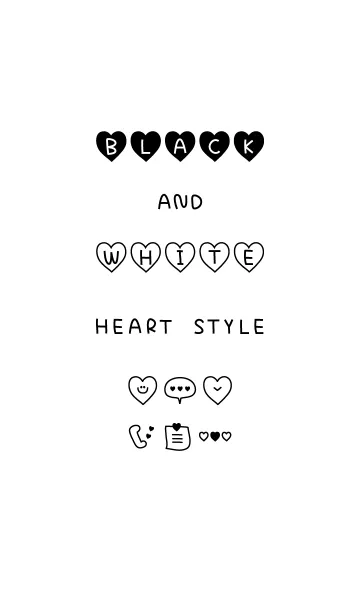 [LINE着せ替え] BLACK AND WHITE HEART STYLEの画像1