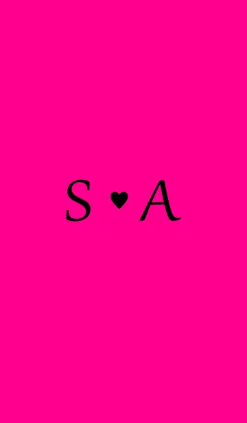 [LINE着せ替え] Initial "S ＆ A" Vivid pink ＆ black.の画像1