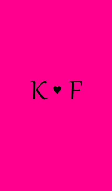 [LINE着せ替え] Initial "K ＆ F" Vivid pink ＆ black.の画像1