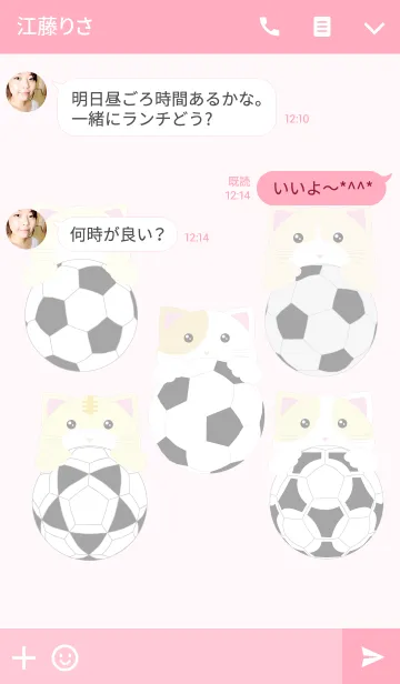 [LINE着せ替え] なんとなくネコ Ver.サッカーボールの画像3