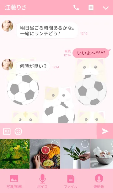 [LINE着せ替え] なんとなくネコ Ver.サッカーボールの画像4