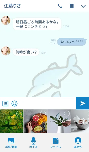 [LINE着せ替え] シンプル イルカさんの画像4