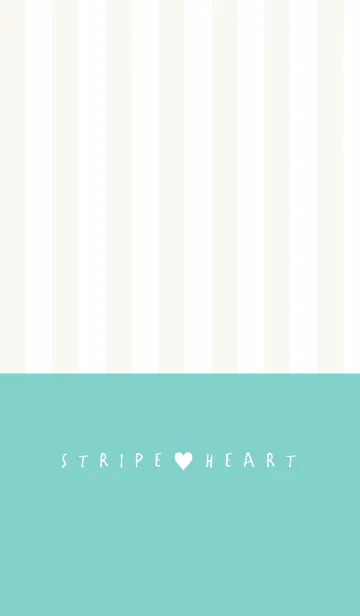 [LINE着せ替え] STRIPE♥HEART EMERALDGREENの画像1