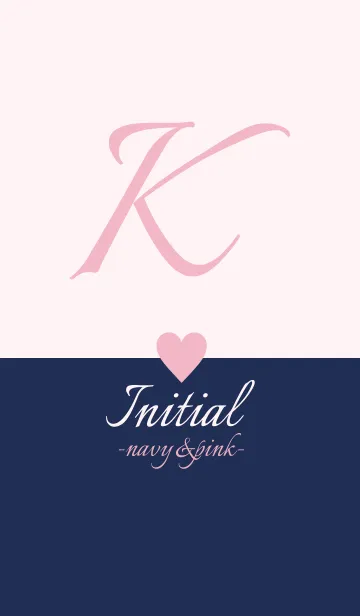 [LINE着せ替え] Initial "K" -navy＆pink-の画像1