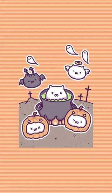 [LINE着せ替え] まったりにゃんこもち☆ハロウィン2の画像1