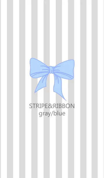 [LINE着せ替え] STRIPE ＆ RIBBON. gray/blueの画像1