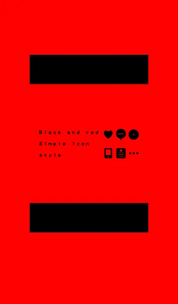 [LINE着せ替え] Black and red Simple icon styleの画像1