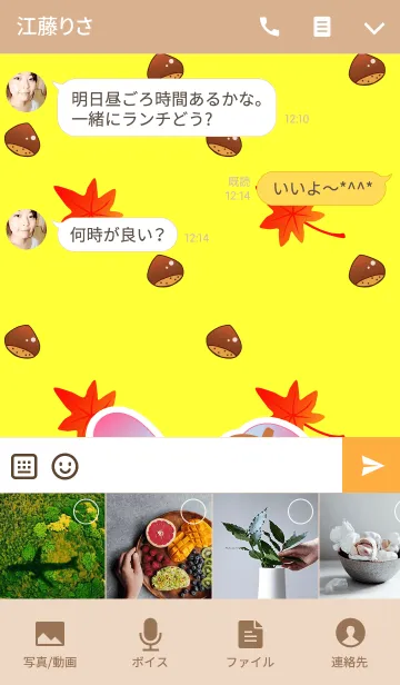 [LINE着せ替え] うさぎの日々(紅葉と栗)の画像4