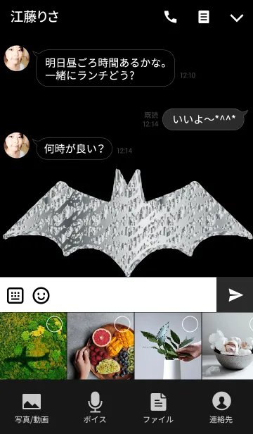 [LINE着せ替え] かっこいいシルバーコウモリの画像4