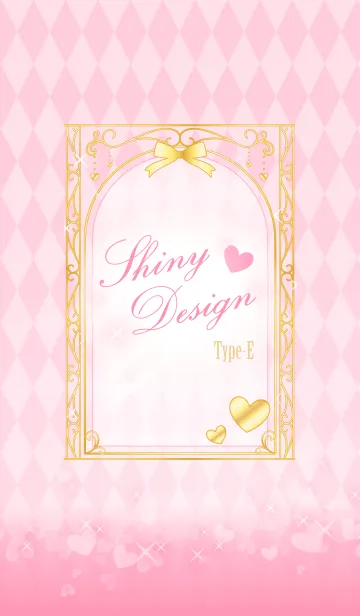 [LINE着せ替え] Shiny Design Type-E ベビーピンク＆ハートの画像1