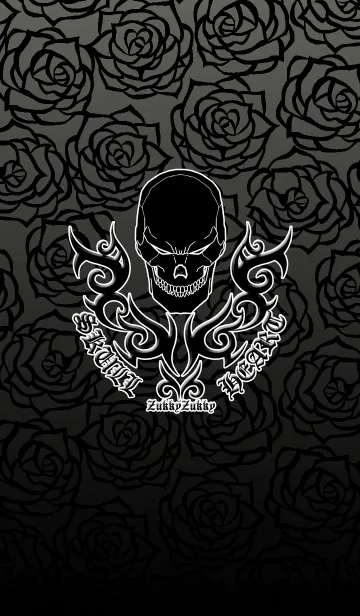 [LINE着せ替え] SKULL HEART BLACK ROSEの画像1