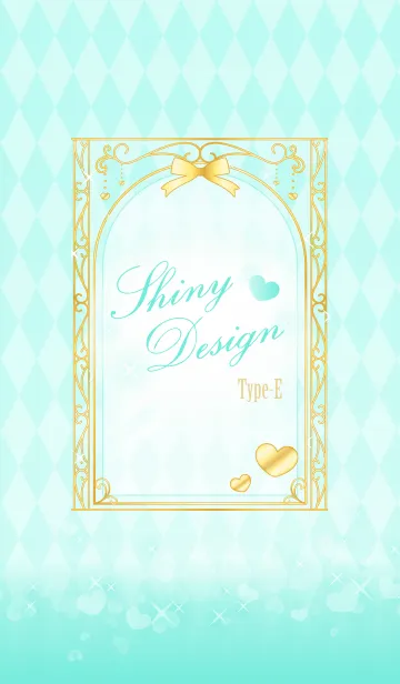 [LINE着せ替え] Shiny Design Type-E ミント＆ハートの画像1