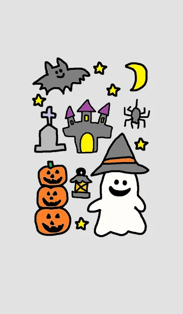 [LINE着せ替え] ハッピーハロウィン(ライトグレー）の画像1