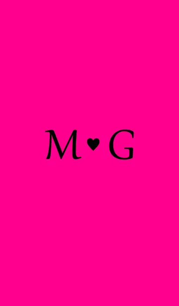 [LINE着せ替え] Initial "M ＆ G" Vivid pink ＆ black.の画像1