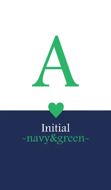 [LINE着せ替え] Initial "A" -navy＆green-の画像1