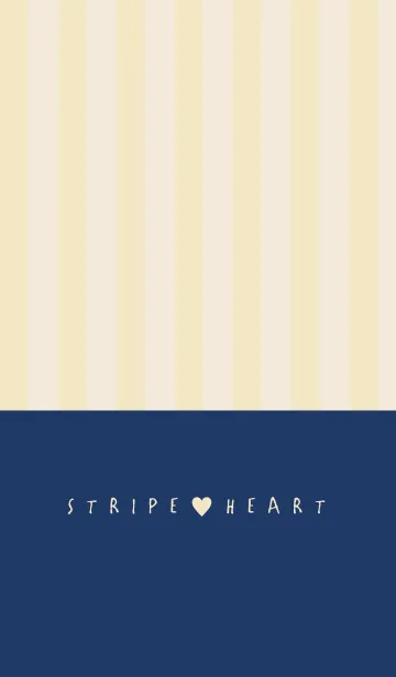 [LINE着せ替え] STRIPE＆HEART NAVY＆BEIGEの画像1