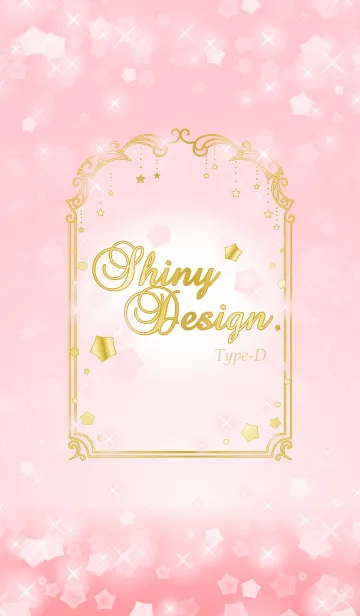 [LINE着せ替え] Shiny Design Type-D ベビーピンク＆スターの画像1