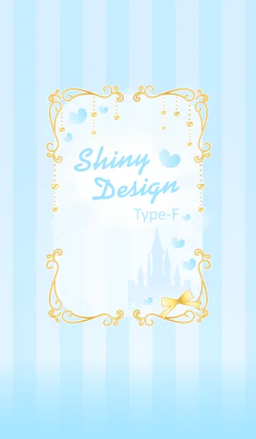 [LINE着せ替え] Shiny Design Type-F 水色＆ハートの画像1