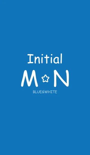 [LINE着せ替え] Initial *M ＆ N* Blue ＆ Whiteの画像1