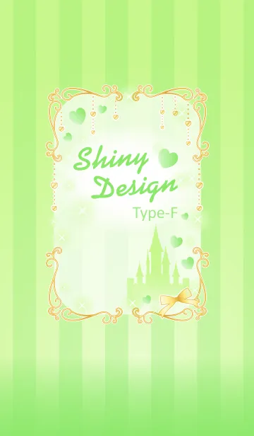 [LINE着せ替え] Shiny Design Type-F 黄緑×ハートの画像1