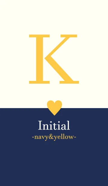 [LINE着せ替え] Initial "K" -navy＆yellow-の画像1