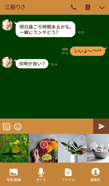 [LINE着せ替え] Simple green ＆ fox.の画像4