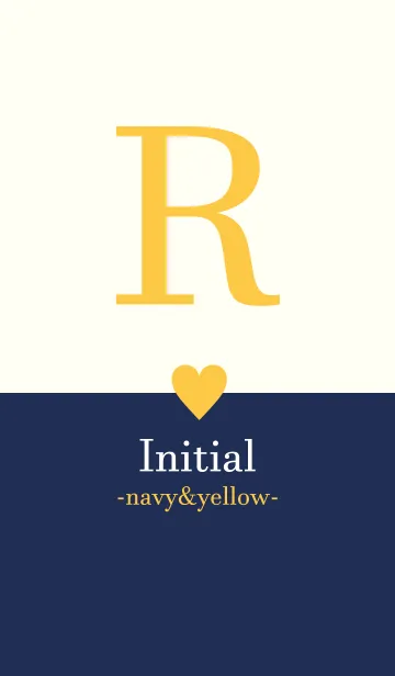 [LINE着せ替え] Initial "R" -navy＆yellow-の画像1