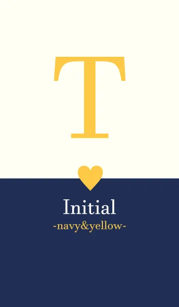 [LINE着せ替え] Initial "T" -navy＆yellow-の画像1