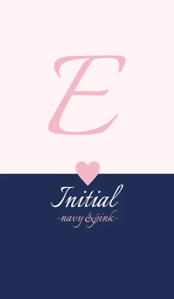 [LINE着せ替え] Initial "E" -navy＆pink-の画像1