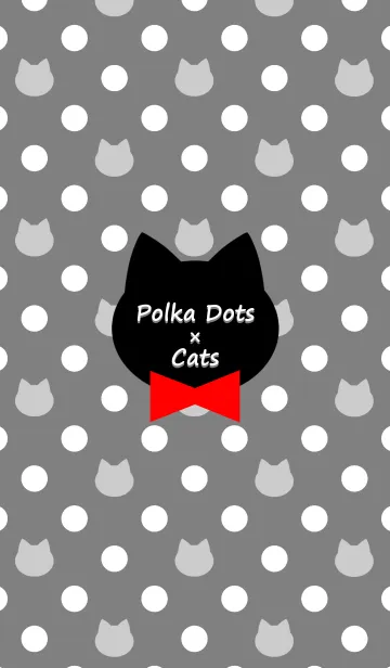 [LINE着せ替え] Polka Dots×Cats(monotone)の画像1