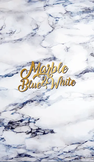 [LINE着せ替え] Marble Blue＆Whiteの画像1