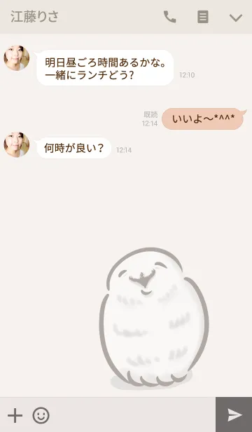 [LINE着せ替え] 白フクロウさんの画像3