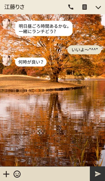 [LINE着せ替え] 水鏡の紅葉の画像3