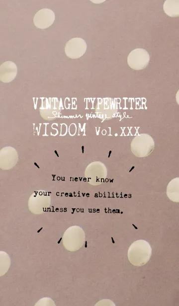 [LINE着せ替え] VINTAGE TYPEWRITER WISDOM Vol.XXXの画像1