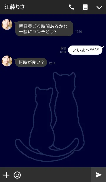 [LINE着せ替え] 黒猫と青い月 ブルームーンの画像3