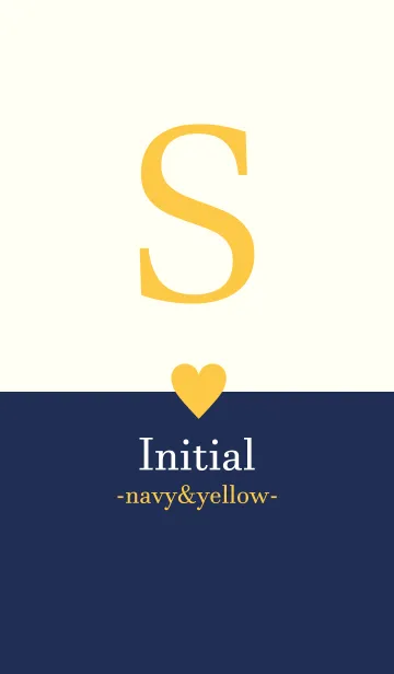 [LINE着せ替え] Initial "S" -navy＆yellow-の画像1