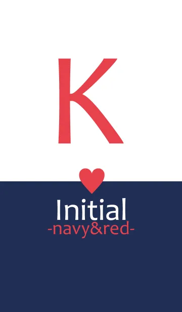 [LINE着せ替え] Initial "K" -navy＆red-の画像1