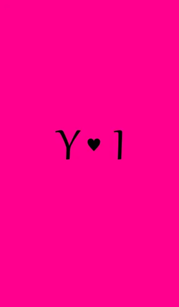 [LINE着せ替え] Initial "Y ＆ I" Vivid pink ＆ black.の画像1