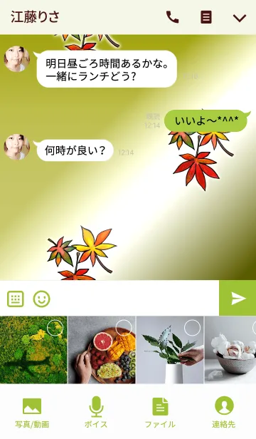 [LINE着せ替え] Green Leaf-10-Autumn colors-の画像4