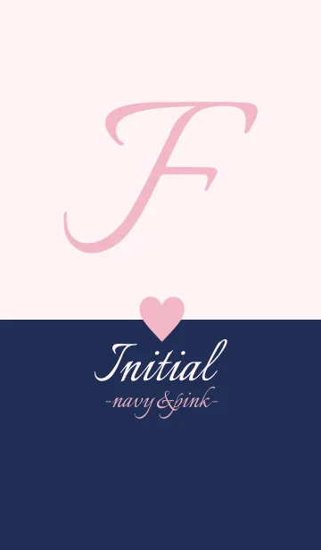 [LINE着せ替え] Initial "F" -navy＆pink-の画像1