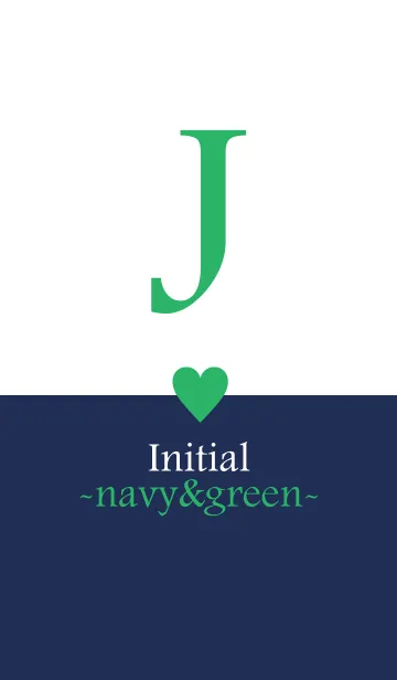 [LINE着せ替え] Initial "J" -navy＆green-の画像1