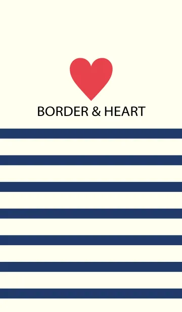 [LINE着せ替え] NAVYBORDER ＆ REDHEARTの画像1