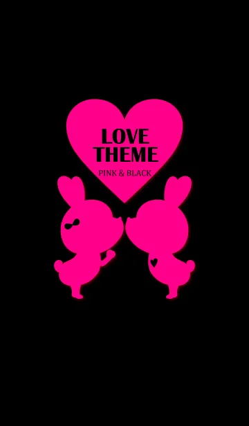 [LINE着せ替え] LOVE X LOVE THEME BLACK ＆ PINKの画像1