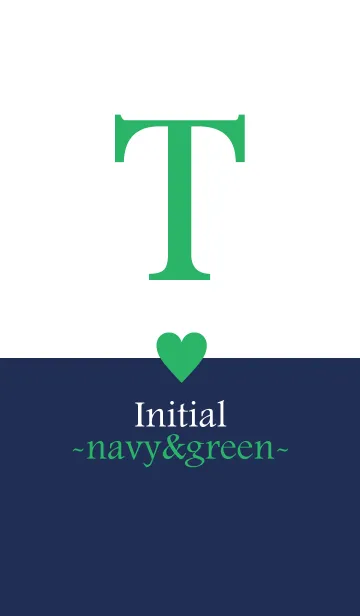 [LINE着せ替え] Initial "T" -navy＆green-の画像1