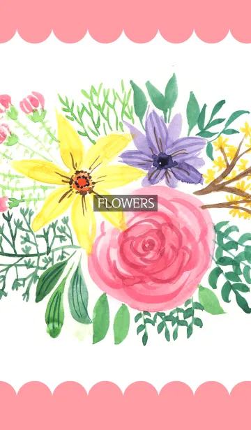 [LINE着せ替え] water color flowers_360の画像1