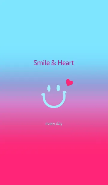 [LINE着せ替え] 毎日スマイル＆ハートで！〜ブルーピンクの画像1