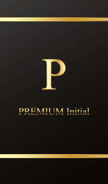 [LINE着せ替え] PREMIUM Initial P #Blackの画像1