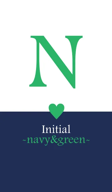 [LINE着せ替え] Initial "N" -navy＆green-の画像1