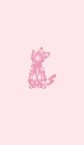 [LINE着せ替え] ピンクバルーン猫の画像1