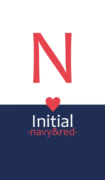 [LINE着せ替え] Initial "N" -navy＆red-の画像1